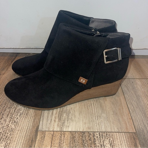 Dr. Scholl's Women's Wedge Create Ankle Boot Booties Black Suede Size 10 EUC - Picture 3 of 6